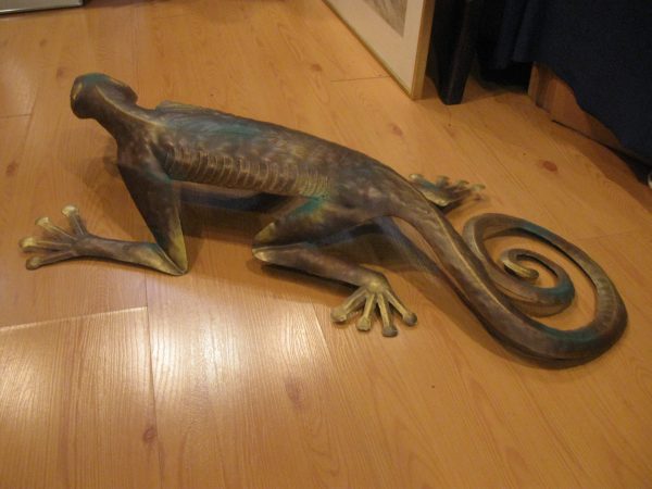 Bronze Gecko sculpture